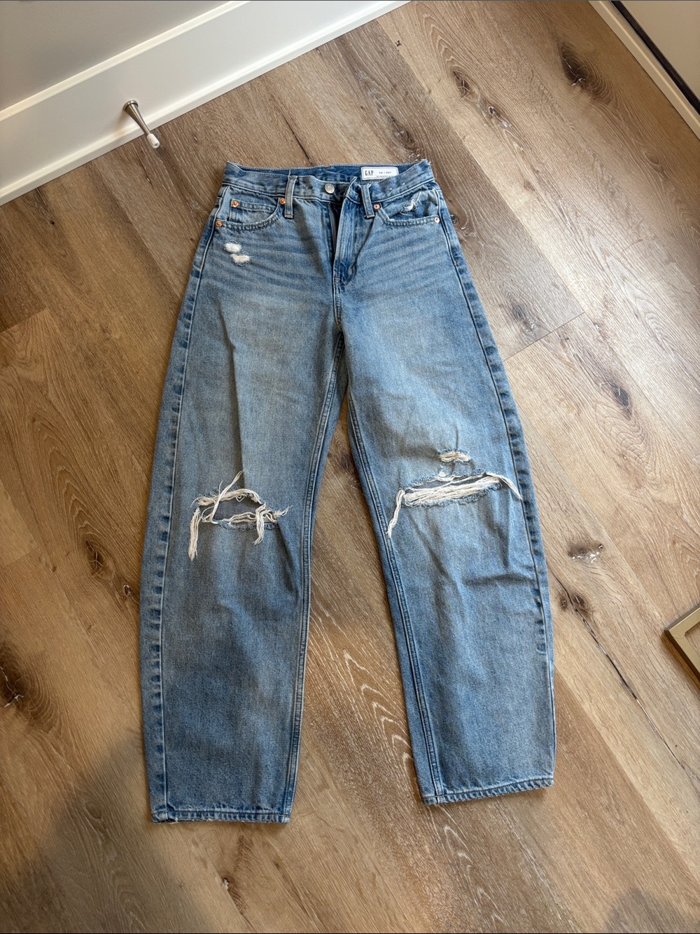 GAP high rise barrel jeans